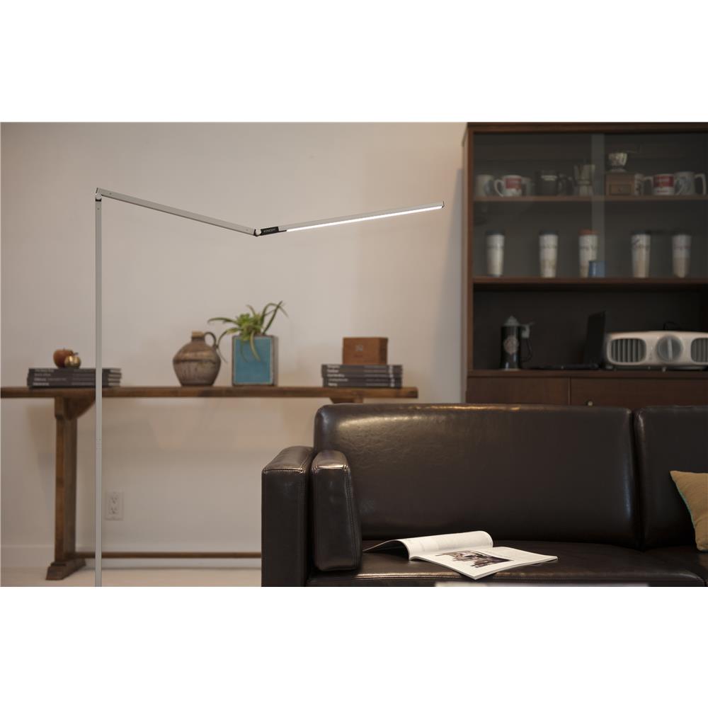 Koncept Lighting AR5000-WD-SIL-FLR Z-Bar LED Floor Lamp (Warm Light; Silver)